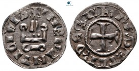 Philippe de Taranto AD 1307-1313. Lepanto (modern Nafpaktos). Denier Tournois BI. Variety DR1