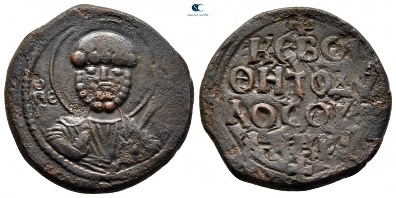 Tancred AD 1101-1103. Antioch
Follis Æ

24 mm, 5,86 g

Nimbate bust of St. ...