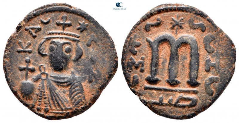 Arab-Byzantine. Hims (Emesa). temp. Mu\'awiya I ibn Abi Sufyan AH 41-60. 
Fals ...