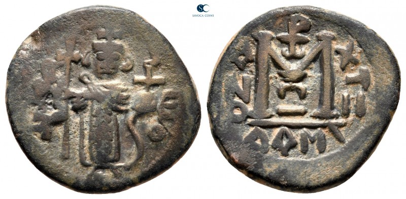 Arab-Byzantine. Dimashq (Damascus). Standing Caliph AH 692-697. Standing imperia...