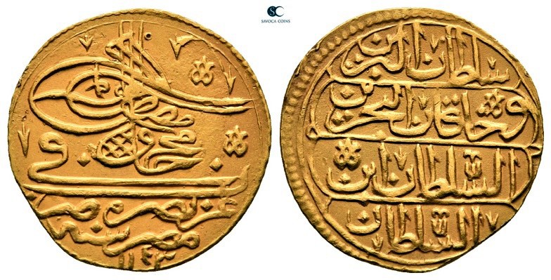 Ottoman. Misr. Mahmud I AD 1730-1754. AH 1143
Dinar AV

18 mm, 2,57 g

Tugh...