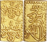 Japan. Gold. 1818-1828. 2 Bu. VF. Bunsei 2 Bu-ban-kin (Shinbun 2 Bu) Gold JNDA09-25. 6.52g. Au563/Ag437. aprx.22.00mm.