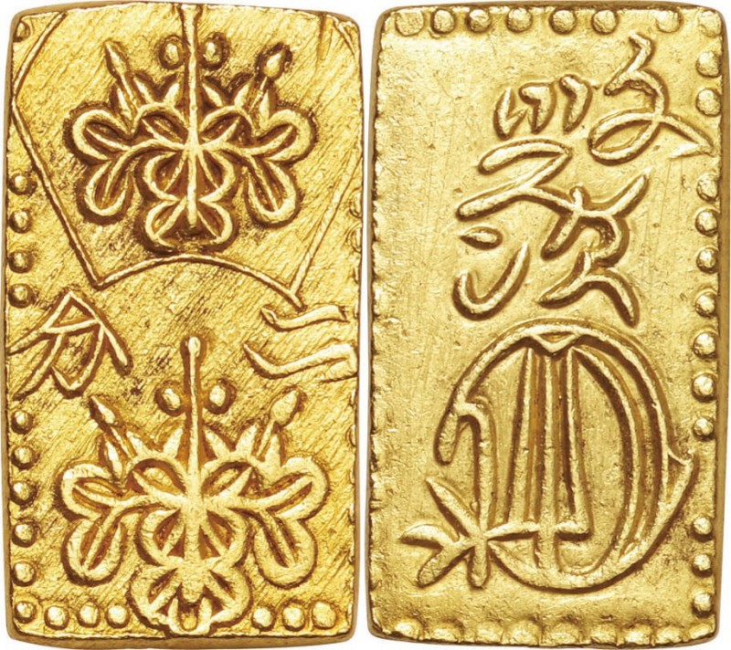 Japan. Gold. 1828-1832. 2 Bu. EF. Bunsei 2 Bu-ban-kin (Sobun 2 Bu) Gold JNDA09-2...