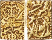 Japan. Gold. 1695-1710. Bu. VF. Genroku 1 Bu-ban-kin Long "長" variety Gold JNDA09-32. 4.46g. Au564/Ag436. aprx.15.10mm.