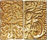 Japan. Gold. 1736-1818. Bu. VF. Gembun 1 Bu-ban-kin Gold JNDA09-37. 3.25g. Au653/Ag347. aprx.17.10mm.
