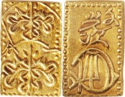 Japan. Gold. 1819-1828. Bu. VF/EF. Bunsei 1 Bu-ban-kin Gold JNDA09-38. 3.27g. Au560/Ag440. aprx.17.50mm.
