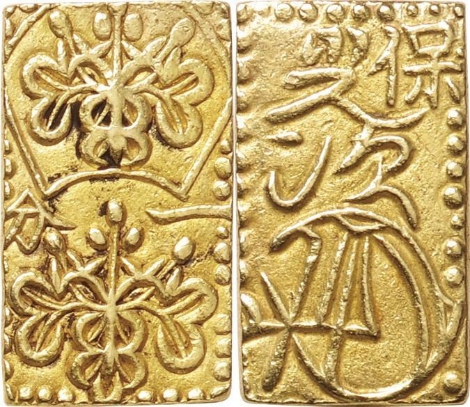 Japan. Gold. 1837-1858. Bu. EF. Tempo 1 Bu-ban-kin Gold JNDA09-39. 2.80g. Au568/...