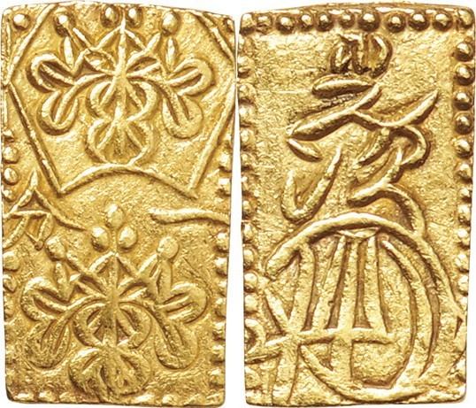 Japan. Gold. 1860-1867. Bu. EF. Manen 1 Bu-ban-kin Hane bu variety Gold JNDA09-4...