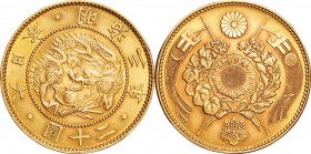 Japan. Gold. 1870. 20 Yen. EF. Old type 20 Yen Gold JNDA01-1. 33.33g. .900. 35.06mm. w/JNDA Cert.