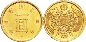 Japan. Gold. 1871. Yen. AU. Old type 1 Yen Gold Late variety JNDA01-5. 1.67g. .900. 13.51mm. w/JNDA Cert.