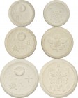 Japan. Ceramic. 1945. Sen. UNC. 1, 5, 10 Sen Ceramic Pattern 3-coin Set JNDA-Pattern.