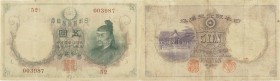 Japan. Banknote. 1910-1939. 5 Yen. F. 5 Yen Sukashi Daikoku JNDA11-33. 78.00×136.00mm.