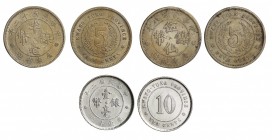 China. Silver and Cn. VF～EF. Guangdong Province Silver and Cupronickel 3-coin Set. aprx.17mm、19mm、19mm. 【Note】No Refunds/No Returns.