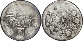 China. Silver. 1903-1905. 2 Miscal. F. Xinjiang Province Tihwa Kuang-hsu Silver 2 Miscals. aprx.23.00mm. 【Note】No Refunds/No Returns.