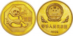 China. Brass. 1984. Yuan. Proof. Panda Brass Proof 1 Yuan. 12.30g. 32.00mm.