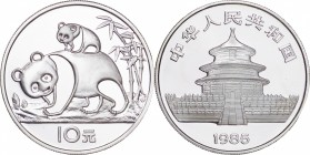 China. Silver. 1985. 10 Yuan. Proof. Panda Silver Proof 10 Yuan. 27.00g. .900. 38.60mm. No Cert. No.