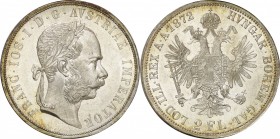 Austria. Silver. 1872. 2 Florin. UNC. Franz Joseph I Silver 2 Florin. 24.69g. .900. 36.00mm. Toned.