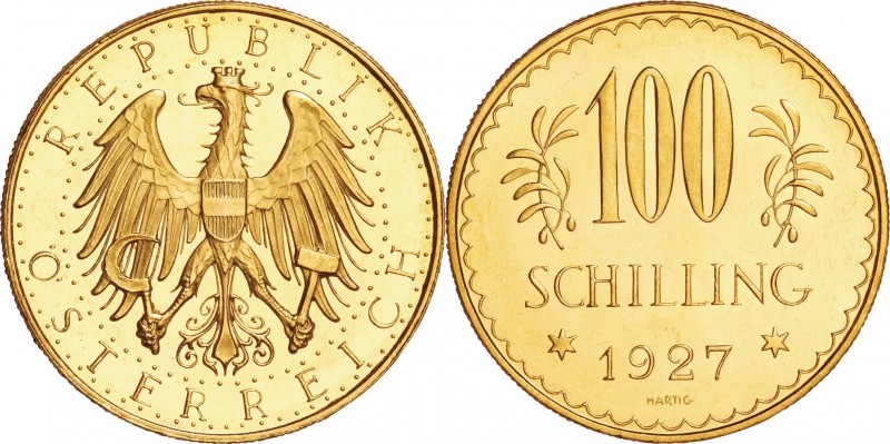 Austria. Gold. 1927. 100 Shilling. Prooflike. Imperial Eagle Gold Prooflike 100 ...