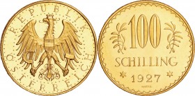 Austria. Gold. 1927. 100 Shilling. Prooflike. Imperial Eagle Gold Prooflike 100 Shilling. 23.52g. .900. 33.20mm.