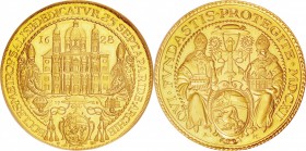 Austria. Gold. 1928. 6 Ducat. UNC. PCGS SP64. Salzburg 300th Anniversary - Consecration of the Cathedral Gold 6 Ducat Restrike. 20.95g.