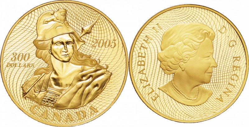 Canada. Gold. 2005. 300 Dollar. Proof. 135th Aniversary of the 1870 Shinplaster ...