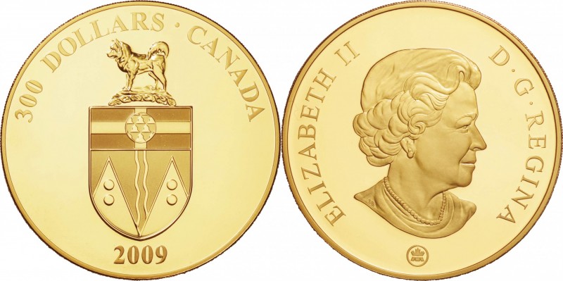 Canada. Gold. 2009. 300 Dollar. Proof. Provincial Coat of Arms: Yucon Gold Proof...