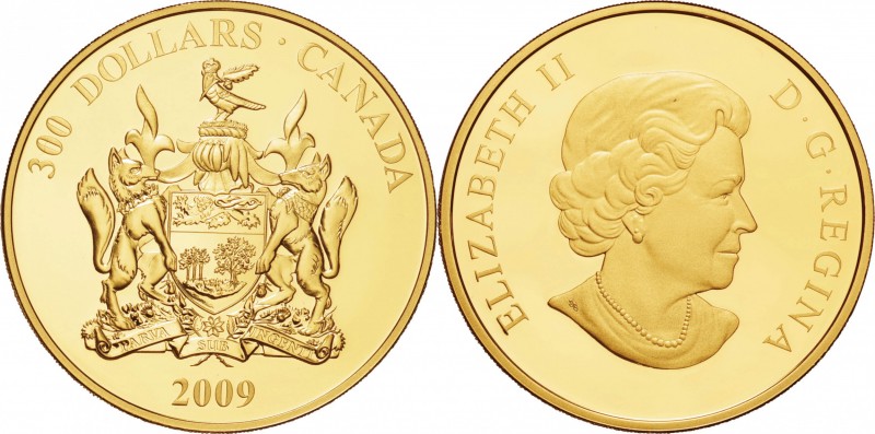 Canada. Gold. 2009. 300 Dollar. Proof. Provincial Coat of Arms: Prince Edward Is...