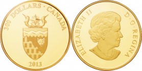 Canada. Gold. 2013. 300 Dollar. Proof. Territorial Coat of Arms: Northwest Territories Gold Proof 300 Dollars. 60.00g. .583. 50.00mm.