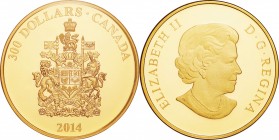 Canada. Gold. 2014. 300 Dollar. Proof. Coat of Arms of Canada Gold Proof 300 Dollars. 60.00g. .583. 50.00mm.