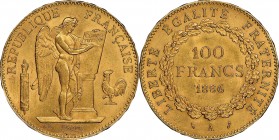 France. Gold. 1886. 100 Franc. UNC-. NGC MS63. Standing Genius Gold 100 Francs. 32.25g. .900. 35.00mm.