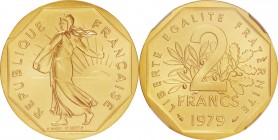 France. Gold. 1979. 2 Franc. FDC Piedfort Proof. NGC PF69. The Seed Sower Gold Piedfort Proof 2 Franｃs. 30.87g. .920. 26.40mm.