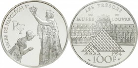 France. Silver. 1994. 100 Franc. Proof. PCGS PR65DCAM. Louvre 200th Anniversary Series II -Sacre de Napoleon I- Silver Proof 100 Francs. 22.26g. .900....