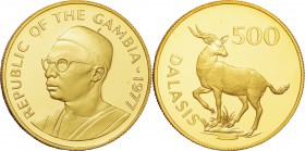 Gambia. Gold. 1977. 500 Dalais. Proof. WWF Sitatunga Gold Proof 500 Dalais. 33.43g. .900. 34.00mm.