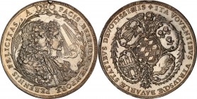 Germany. Silver. ND(1685). 5 Ducat. EF+. PCGS AU58. Bavaria Maximilian II Bridal Couple Silver Medallic 5 Ducats. 13.30g. 34.50mm.