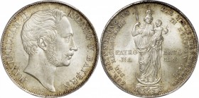 Germany. Silver. 1855. 2 Gulden. UNC. PCGS MS64. Bavaria Maximilian II Restoration of the Madonna Column in Munich Silver 2 Gulden. 21.21g. .900. 36.0...