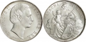 Germany. Silver. ND(1865). Thaler. UNC. PCGS MS64. Bavaria Ludwig II -Madonna With Child- Silver 1 Thaler. 18.52g. .900. 33.00mm.