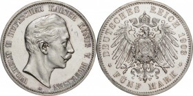 Germany. Silver. 1903. 5 Mark. EF. Prussia Wilhelm II Silver 5 Mark. 27.78g. .900. 38.00mm.