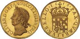 GB. Gold. 1656. Broad. Proof. PCGS PR63CAM. Oliver Cromwell Gold Proof Pattern Broad (20 Shillings). While English Pattern, Trial, And Proof Coins (Wi...