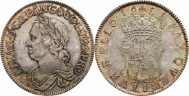 GB. Silver. 1658/7. Crown. UNC. NGC MS64. Oliver Cromwell Silver Crown. Superb cabinet patina over prooflike surfaces, an exceptional example of this ...