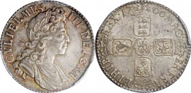 GB. Silver. 1700. Shilling. AU. PCGS MS62. William III Silver 1 Shilling. 6.02g. 26.20mm. Toned.