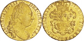 GB. Gold. 1777. Guinea. VF. George III Laureate Head Gold 1 Guinea. 8.35g. .917. 24.00mm.