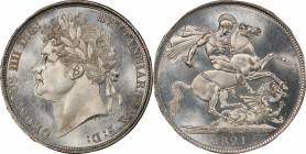 GB. Silver. 1821. Crown. UNC. PCGS MS65. George IV Laureate Head Silver Crown. 28.27g. .925. 37.90mm.