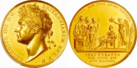 GB. Gold. 1821. UNC. PCGS SP63. George IV Coronation Gold Specimen Medal. 31.09g. Rare.