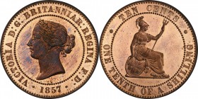 GB. Copper. 1857. 10 Cent. UNC Proof. PCGS PR65RB. Victoria Copper Proof Pattern 10 Cents.
