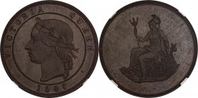 GB. Bronze. 1860. Penny. UNC Proof. NGC PF64BN. Victoria Laureate Head Bronze Proof Restrike Pattern Penny.