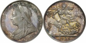 GB. Silver. 1893. Crown. FDC Proof. PCGS PR66CAM. Victoria Old Head Silver Proof Crown. 28.27g. .925. 38.70mm. Toned.
