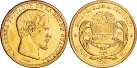 Guatemala. Gold. 1869. 20 Peso. VF. Rafael Carrera Gold 20 Pesos. 32.26g. .900.