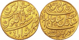 India. Gold. 1805. 1 Mohour. EF. British India Bengal Presidency Shah Alam II Gold Mohour. 13.26g. .917.