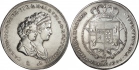 Italy. Silver. 1803. 5 Lire. VF. Tuscany Charles Louis and Maria Luisa Silver 5 Lire. 19.72g. .958.