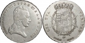 Italy. Silver. 1824. Francescone. VF. Tuscany Ferdinand III Silver Francescone. 27.50g. .913.